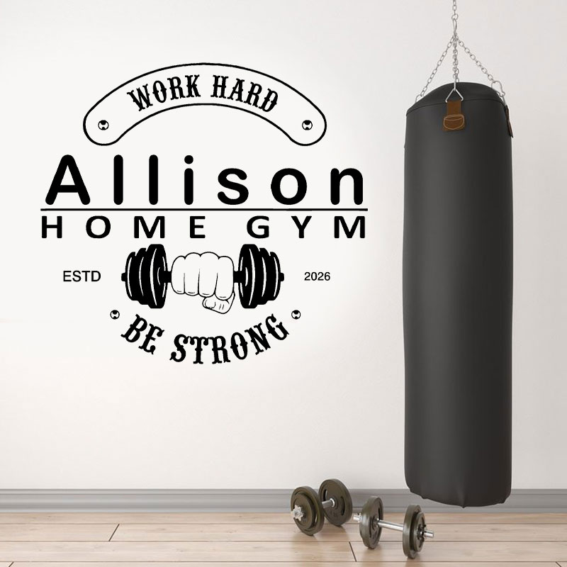 Home Gym Names - Персонализированная наклейка на стену с именем,