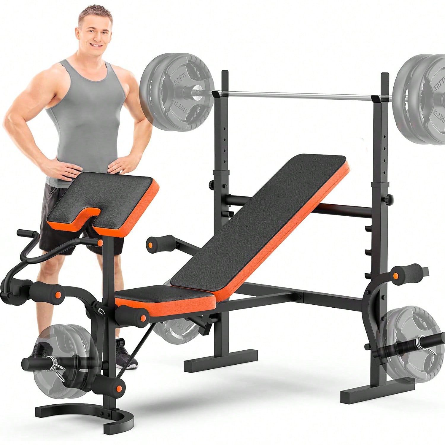 Home Gym With Leg Press - Тренажерная скамья GIKPAL, комплект для жима