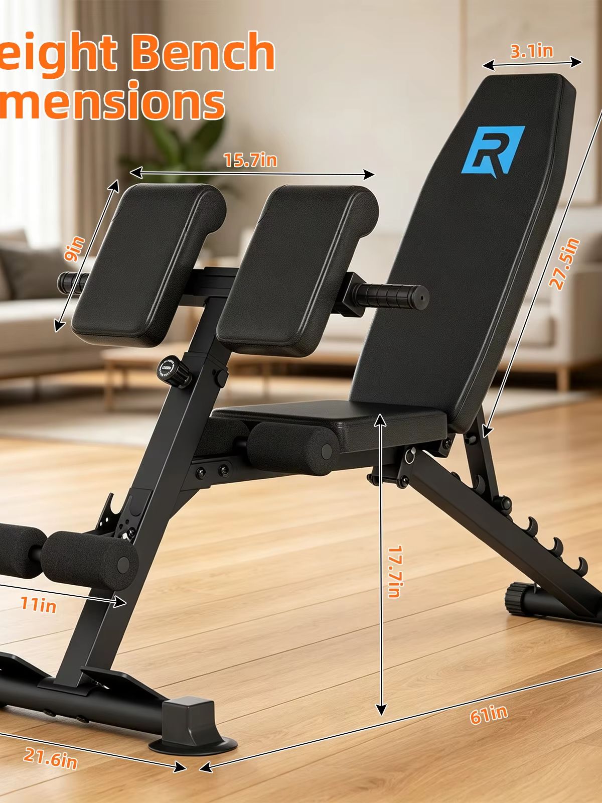 Home Gym Weight Bench - Компактная прочная регулируемая скамья для силовых