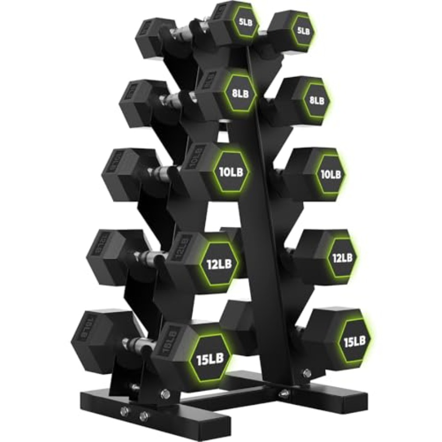 Hex Dumbbell Set - Набор гексагональных гантелей с резиновым покрытием