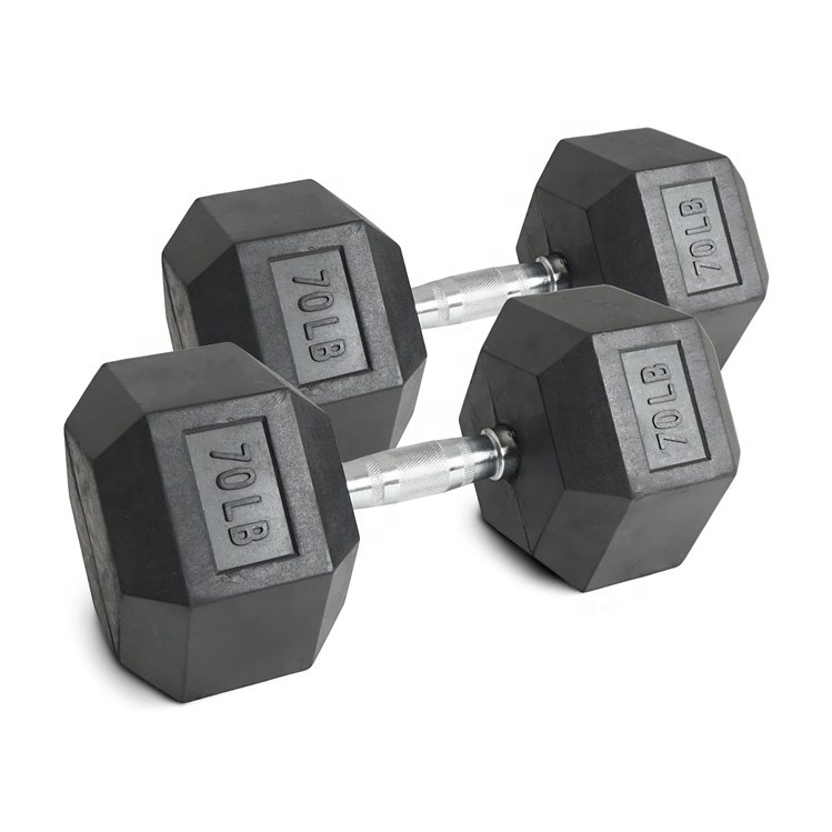 Hex Dumbbell Set - Набор гексагональных гантелей из резины 70