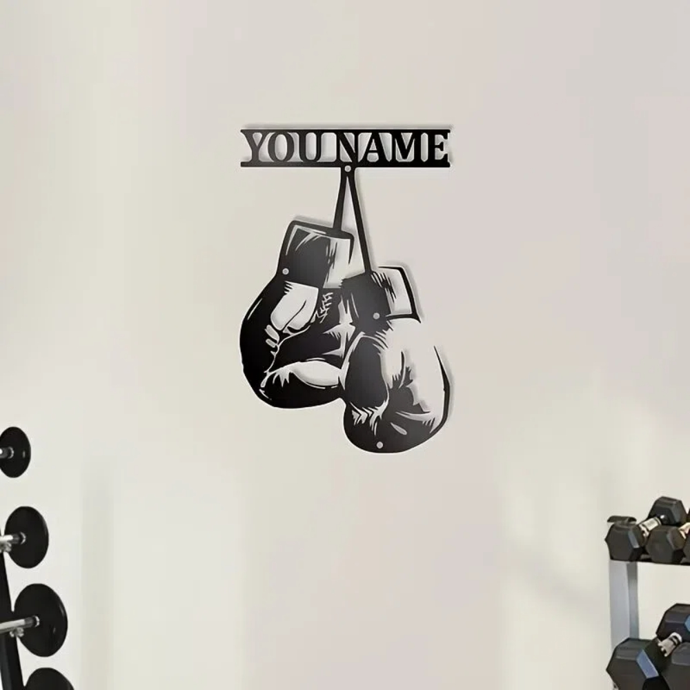 Home Gym Names - Персонализированное металлическое настенное панно с боксерскими