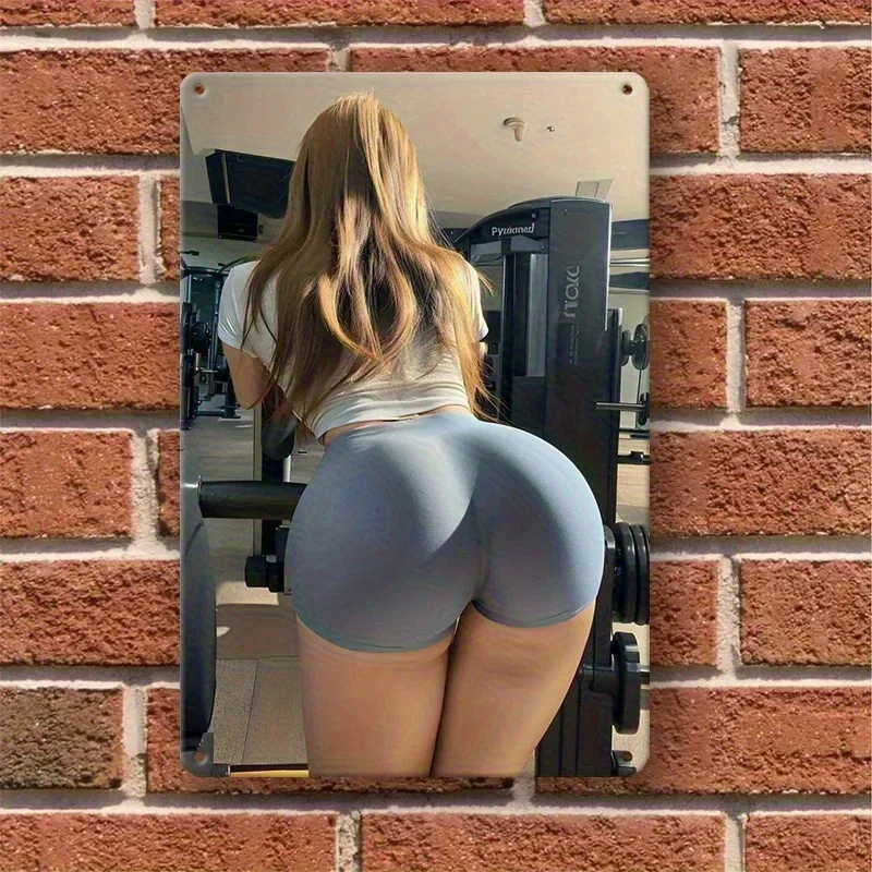 Home Gym Installation - Винтажное металлическое настенное панно с изображением