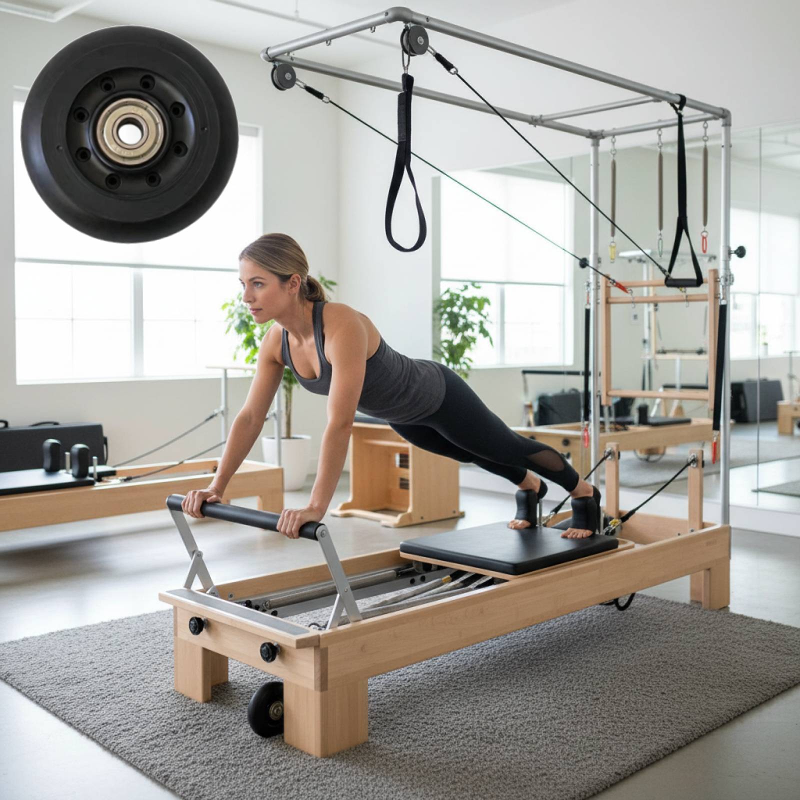 Home Gym Installation - Колесо для пилатеса (реформер), черное, для