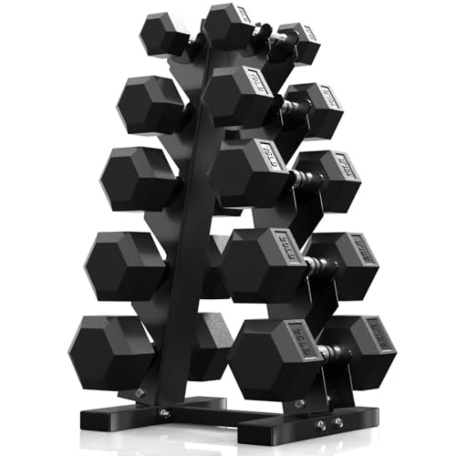 Hex Dumbbell Set - Наборы гексагональных гантелей с подставкой, 60-550