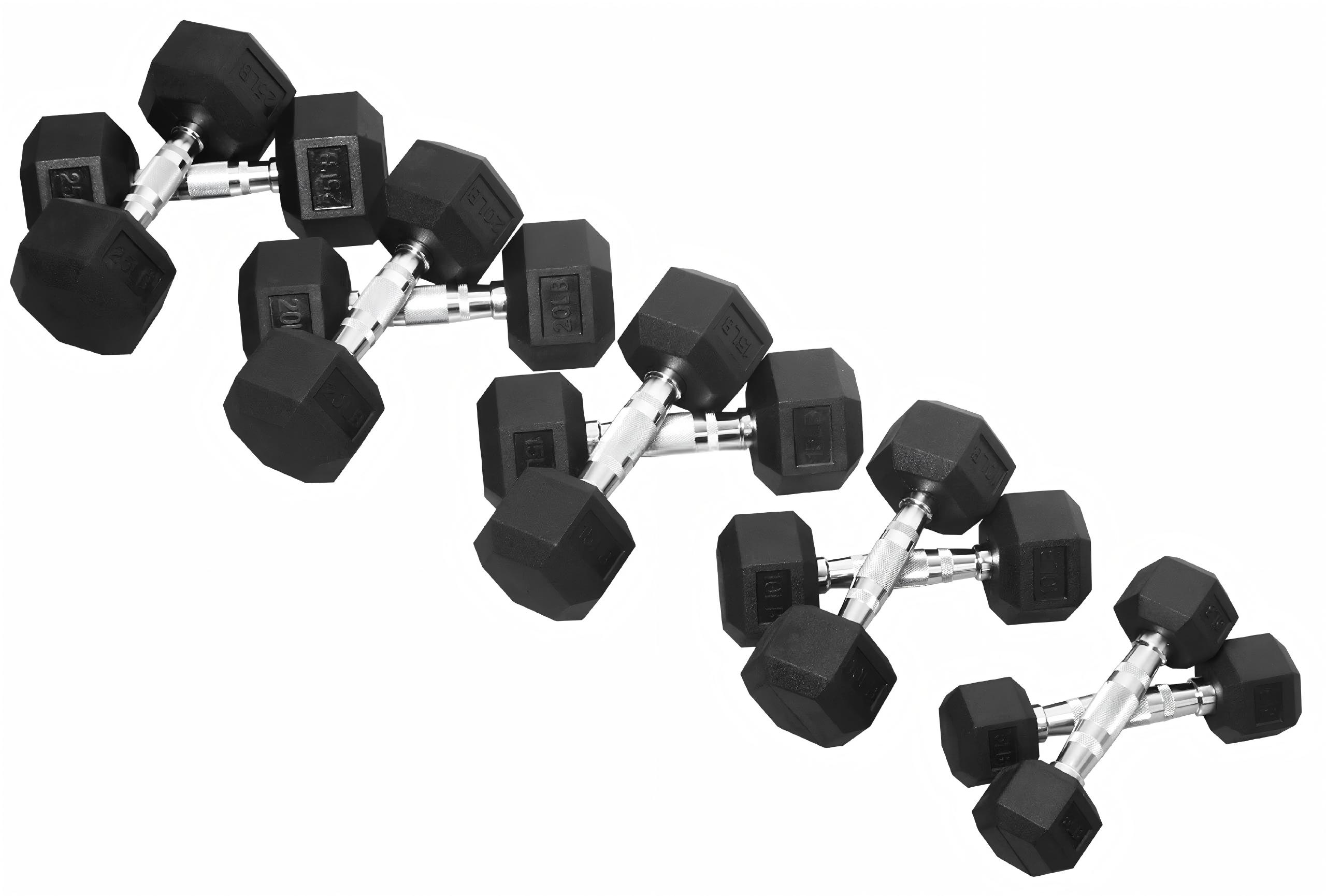 Гантели с резиновым покрытием  – обзор и цена Hex Dumbbell Set