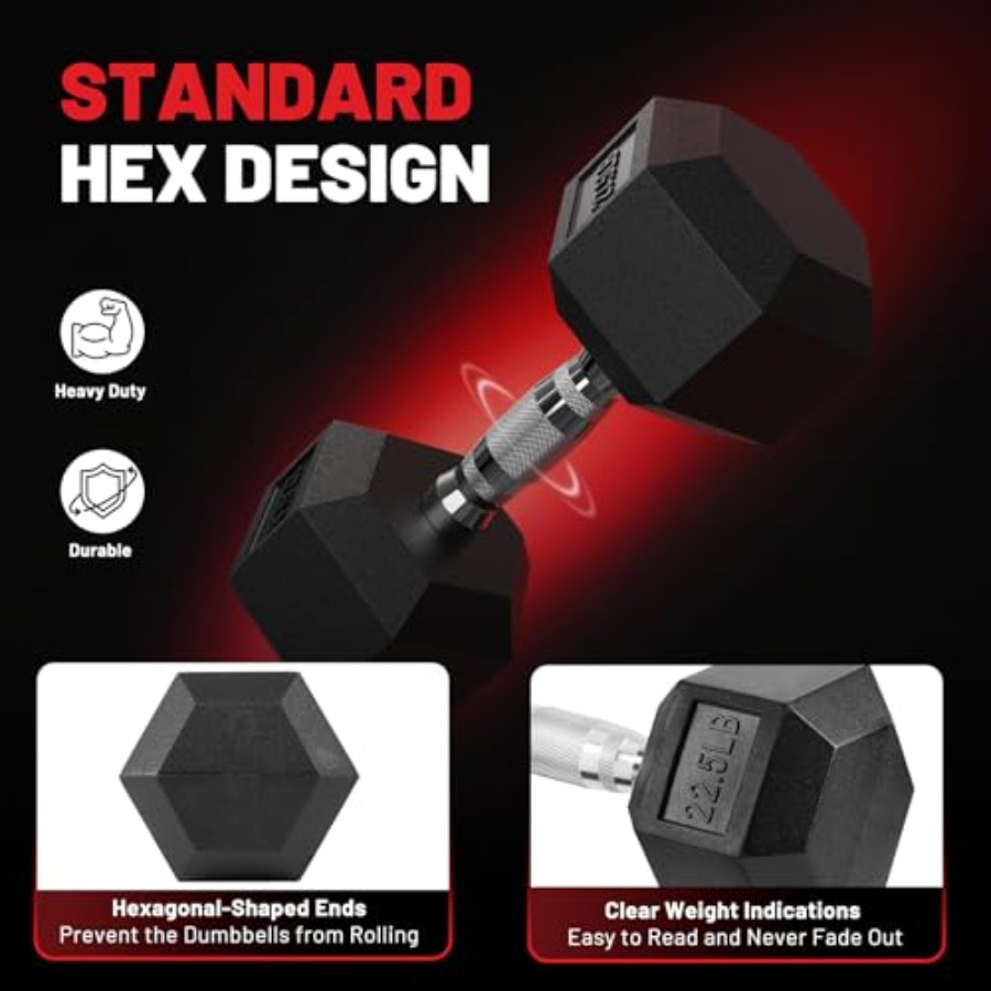 Набор гантелей HEX 2.5-125 фун – обзор и цена Hex Dumbbell Set